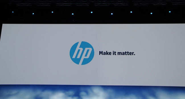 המיצוב החדש של HP: "ה-IT יעשה לך דברים בעלי ערך" - משחק מלים קצר באנגלית ומסורבל בעברית. בעבר, היה כתוב ליד הלוגו INVENT 