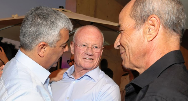 מימין: ראובן אגסי, יו"ר העמותה לשוויון בנטל; האלוף (מיל') דני יתום, לשעבר ראש המוסד וחבר הכנסת מטעם מפלגת העבודה; ואודי שני 