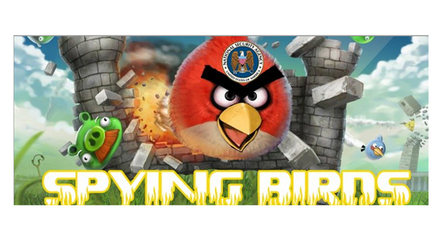 למשתמשים שביקשו להיכנס לאתר הוצגה תמונה של ציפור זועמת מתוך המשחק כשעליה הלוגו של סוכנות NSA, ומתחתיה הופיע הכיתוב Spying Birds. צילום: אתר החברה