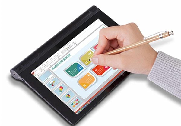 תחתמו כאן, כאן וכאן. Small Yoga Tablet, אילוסטרציה: לנובו