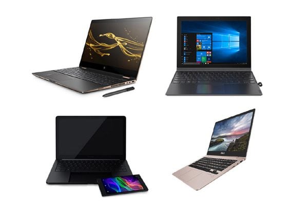 Miix 630 של לנובו; ה-Spectre 15 x360 של HP; ה-ZenBook 13 של אסוס; המחשב רייזר. צילום: יח"צ