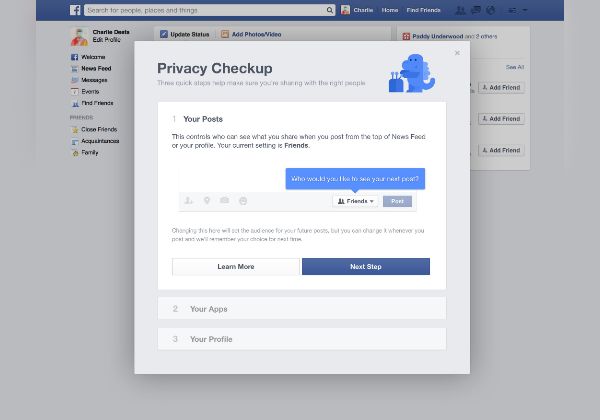 כלי בדיקת הפרטיות המחודש של פייסבוק. צילום: פייסבוק