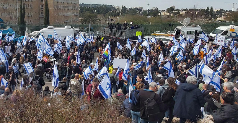 מפגינים היום (ב') בירושלים.