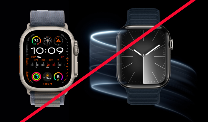 איסור הייבוא והמכירה הוחזר על על דגמי Apple Watch Series 9 ו-Apple Watch Ultra 2.