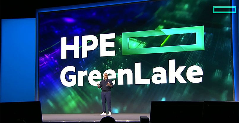 מנכ"ל HPE, אנטוניו נרי, מדבר על GreenLake בכנס אתמול (ד').